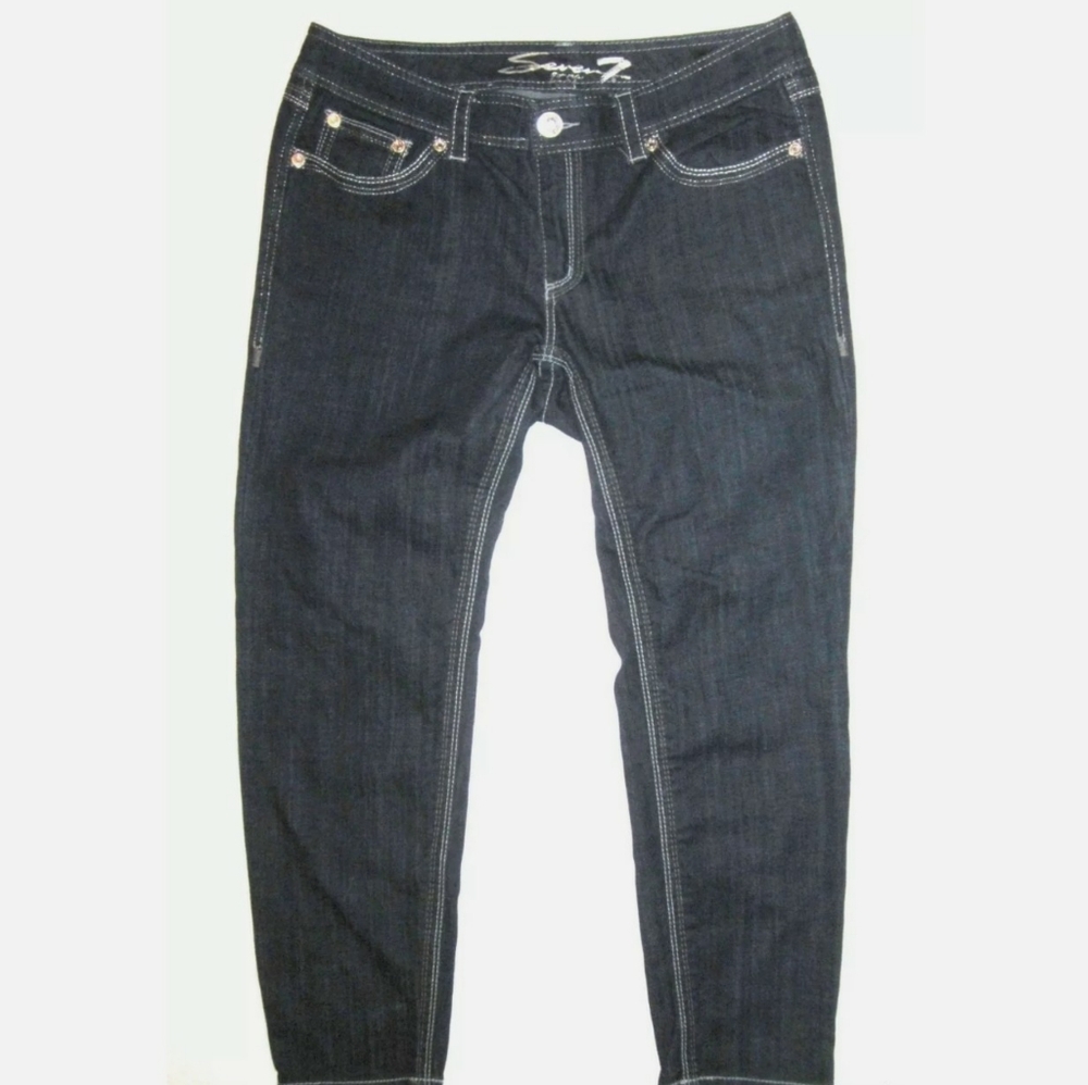 SEVEN 7 LUXE Skinny JEANS Womens PLUS 18 Dark Wash - Picture 4 of 4